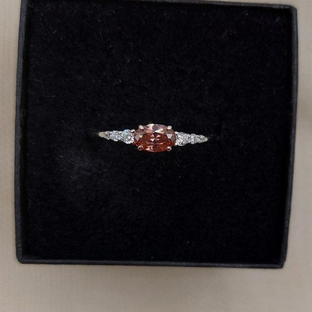 925 Mauve Cubic Zirconia Sterling Silver Ring